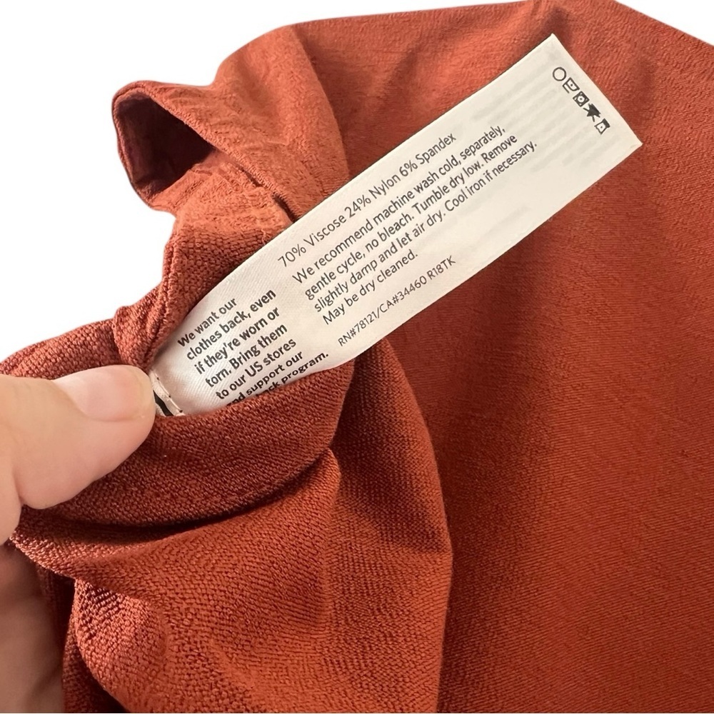 Eileen Fisher Rust Burnt Orange Sleeveless Oversized Boxy Dress Tunic Size XS - Picture 10 of 10